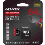 Adata MicroSDXC 64GB High Endurance AUSDX64GUI3V30SHA2-RA1 – Hledejceny.cz