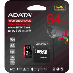 Adata MicroSDXC 64GB High Endurance AUSDX64GUI3V30SHA2-RA1