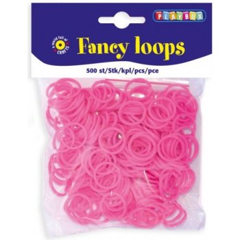 Playbox Gumičky FANCY LOOPS - samostatné gumičky 500ks růžové