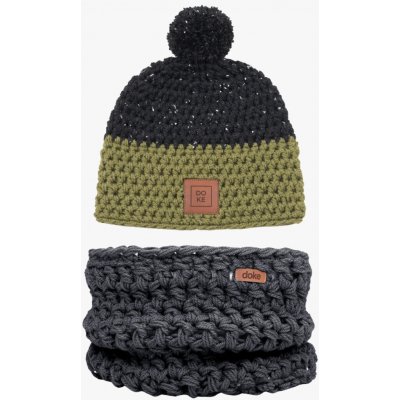 Doke Dětský set háčkovaný kulich arnie a nákrčník dark – Zbozi.Blesk.cz