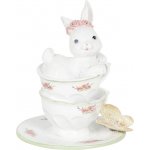 Dekorace bílé králičí slečny v porcelánových šálcích s motýlem 12*12*15 cm – Hledejceny.cz