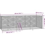 vidaXL Venkovní psí kotec stříbrný 200 x 600 x 200 cm – Sleviste.cz
