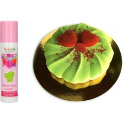 FunCakes Zelený sprej Velvet efekt samet 100 ml