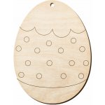 Dřevia Dřevěný výřez Velikonoční vajíčko 8, 6x8 cm – Zboží Dáma
