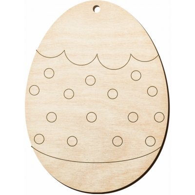 Dřevia Dřevěný výřez Velikonoční vajíčko 8, 6x8 cm – Zboží Dáma