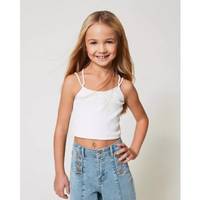 Twinset tílko se špagetovými ramínky žebro smetanové – Zbozi.Blesk.cz