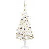 Vánoční stromek vidaXL Umělý vánoční stromek s LED diodami a koulemi bílý 150 cm