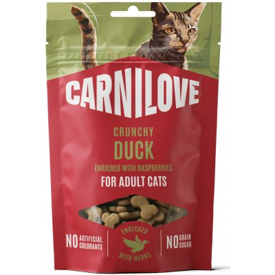 CARNILOVE Cat CRUNCHY Snack Duck enriched with Raspberries 50 g – Sleviste.cz