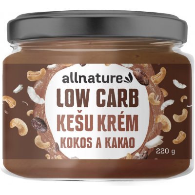Allnature Kešu krém LOW carb kokos a kakao 220 g – Zboží Mobilmania