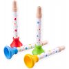 Dětská hudební hračka a nástroj Bighigs Toys trumpetka hvězdičky zelená