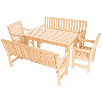 DEOKORK Masivní zahradní sestava z borovice LONDON 1+2+2 (32 mm) 200 cm – Hledejceny.cz