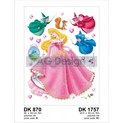 AG Design AGF1757 Samolepící dekorace na zeď Disney Princezna (42,5 x 65 cm)