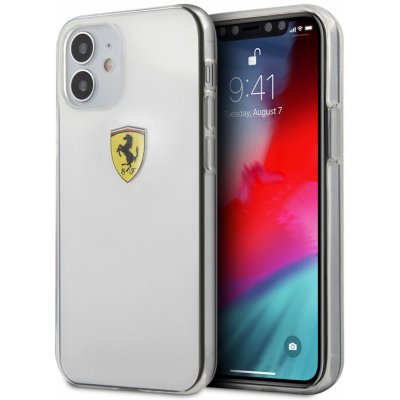 Pouzdro Ferrari On Track Logo Print iPhone 12 mini čiré