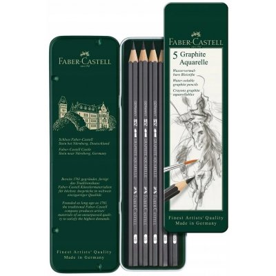 Faber-Castell Akvarelová grafitová tužka Graphite Aquarelle 5 ks plechová krabička 117805 – Hledejceny.cz
