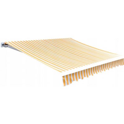 ZBXL Plachta na markýzu slunečnicová žluto-bílá 3 x 2,5 m (bez rámu) – Sleviste.cz