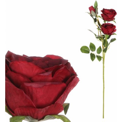 Autronic Růže, dva květy s poupětem, barva červená Květina umělá KN5115-RED – Zboží Mobilmania
