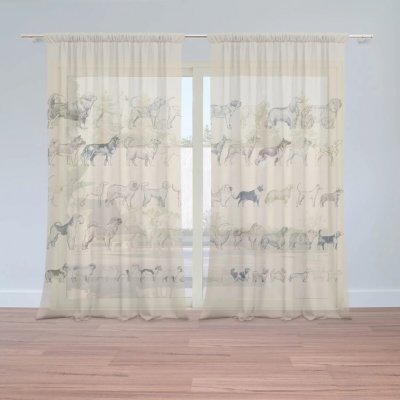 Sablio Záclony Psí plemena: 2ks 150x250cm – Hledejceny.cz