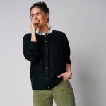 Propínací svetr s perleťovými knoflíčky černá – Zboží Mobilmania