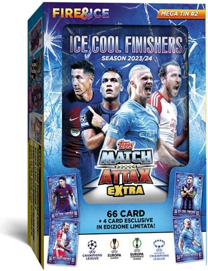 Topps CHAMPIONS LEAGUE EXTRA 2023/24 Mega Tin 2 Ice Cool Finishers Krabička