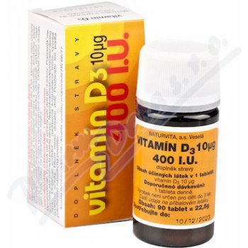 Naturvita Vitamín D3 400 I.U. 90 tablet