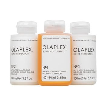 Olaplex Bond Multiplier 1 olej a sérum na vlasy Bond Multiplier 1 100 ml + Bond Perfector 2 2 x 100 ml Dosing Dispenser dárková sada