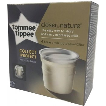 Tommee Tippee Sada nádobek pro uchovávání mlékae 4ks Transparentní