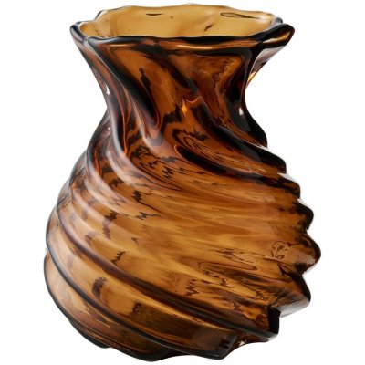 Nordic Living Hnědá skleněná váza Swirl 16 cm – Hledejceny.cz