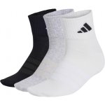 ADIDAS-3PACK-T ESS ANK 3P MGREYH WHITE BLACK Mix – Zboží Mobilmania