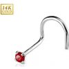 Piercing Šperky4U zlatý piercing do nosu červený zirkon ZL01127R-WG