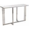 Konzolový stolek DekorStyle Amagat 120 cm stříbrný / bílý mramor