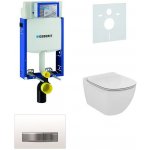 Geberit Kombifix WC Ideal Standard Tesi + Tlačítko Sigma50 výplň bílá + Sedátko 110.302.00.5 NF8 – Zboží Dáma