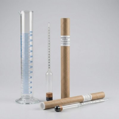 Cukroměr 0-30% (bez teploměru) + Odměrný válec 250ml (skleněný) + Lihoměr 0-70% (bez teploměru) – Sleviste.cz