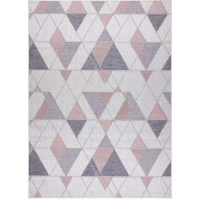 Dywany Łuszczów Sion Sisal Triangles 3006 ecru pink Vícebarevná