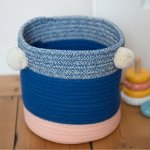 Amadeus Košík 3 barev s bambulemi 22 x 23 cm – Zboží Dáma