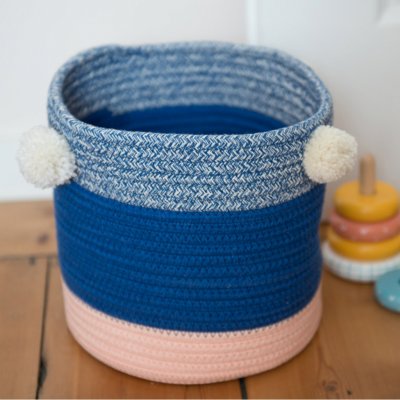 Amadeus Košík 3 barev s bambulemi 22 x 23 cm – Zboží Dáma