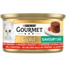 Krmivo pro kočky Gourmet Gold Savoury Cake KK S hovězím & rajčaty 85 g
