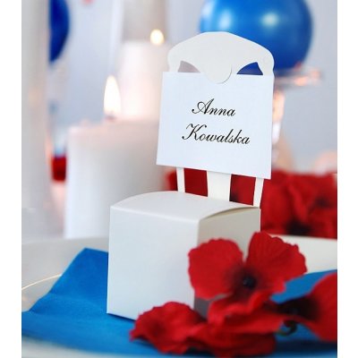 PartyDeco Krabička židlička na svatební mandle bílá 10 ks - krabičky na svatební mandle – Hledejceny.cz