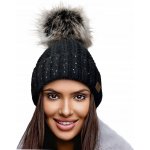 Fashionweek dámská zimní čepice s bambulí flísová podšívka Jenot Woolk Pepe Černá – Hledejceny.cz