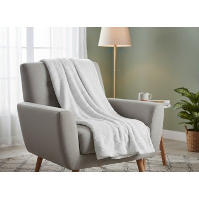 Mybesthome přehoz na křeslo mikrovláknový pléd CAROL bílá 70 x 160 cm – Zboží Dáma