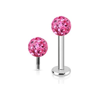 Šperky4U piercing do brady labreta s krystaly Crystals from SWAROVSKI LB1038-1206F – Zboží Dáma