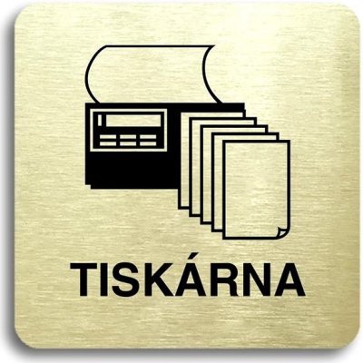 Accept Piktogram "tiskárna" (80 × 80 mm) (zlatá tabulka - černý tisk bez rámečku) – Zboží Mobilmania
