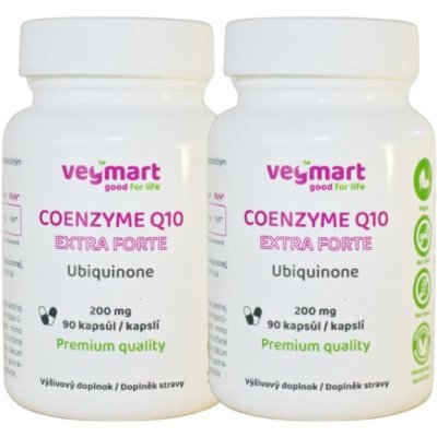 Vegmart Koenzým Q10 Extra Forte (ubiquinon) 200 mg, 90 kapslí zvýhodněné 2
