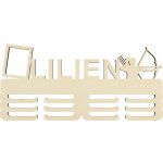 LYMFY Dřevěný věšák na medaile s fotorámečkem jménem a sportem přírodní dřevo – Zboží Dáma