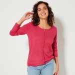 Blancheporte Jednobarevný kardigan kašmírový na dotek fuchsie – Zboží Mobilmania