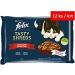Felix Tasty Shreds s hovězím a kuřetem ve šťávě 4 x 80 g – Zboží Mobilmania
