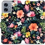 Mobiwear Flip Motorola Moto G54 5G / Moto G54 5G Power Edition - VP48S Pestré kvítky – Zboží Živě