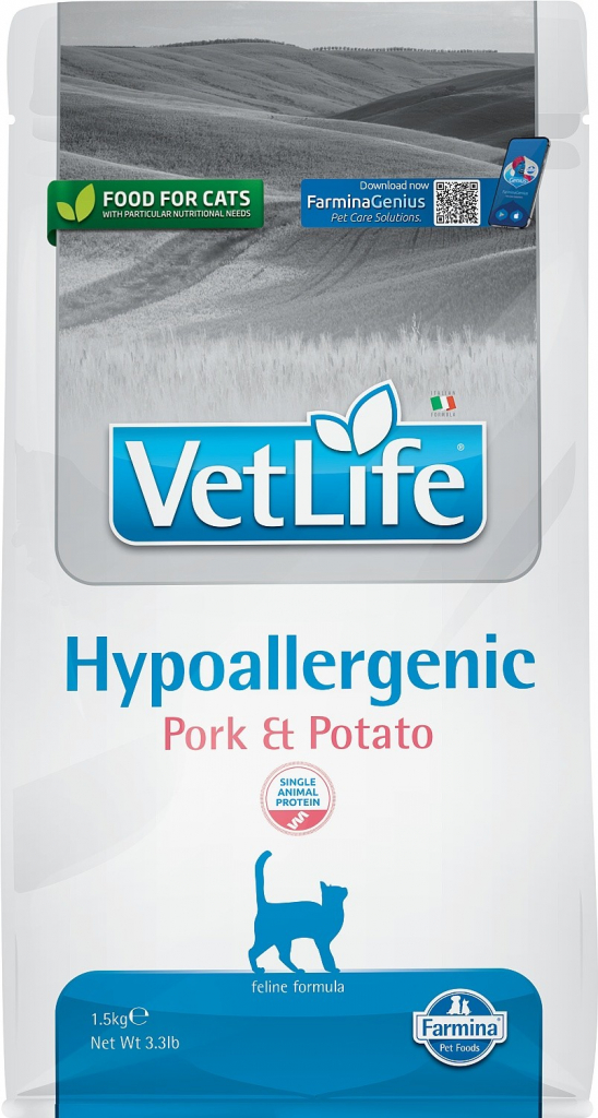 Vet Life Natural Farmina Pet Foods CAT Hypo Pork & Potato 1,5 kg