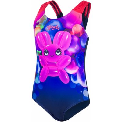 Speedo Shimmer Bounce Essential Applique navy pink