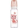 Láhev a nápitka Canpol Babies kojenecká lahev s potiskem Cute Animals růžová 250 ml