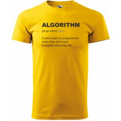 Sablio tričko s potiskem Algorithm žluté